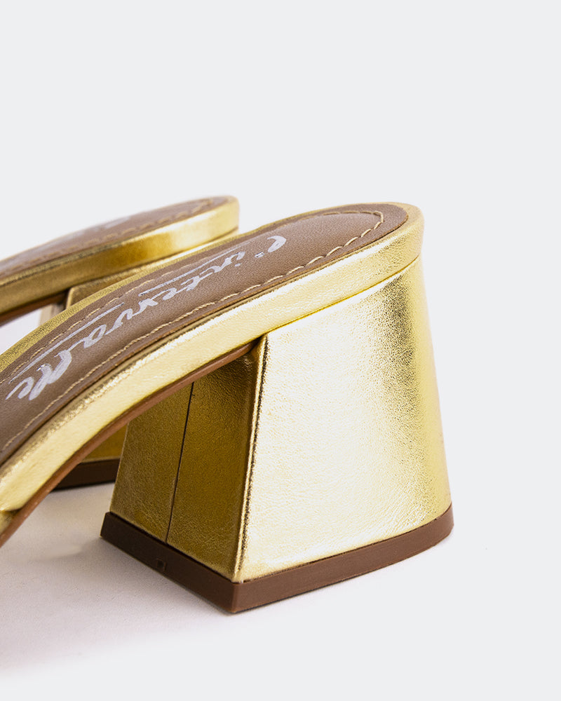 L'INTERVALLE Clarabelle Women's Shoe Mule Sandal Gold Metal