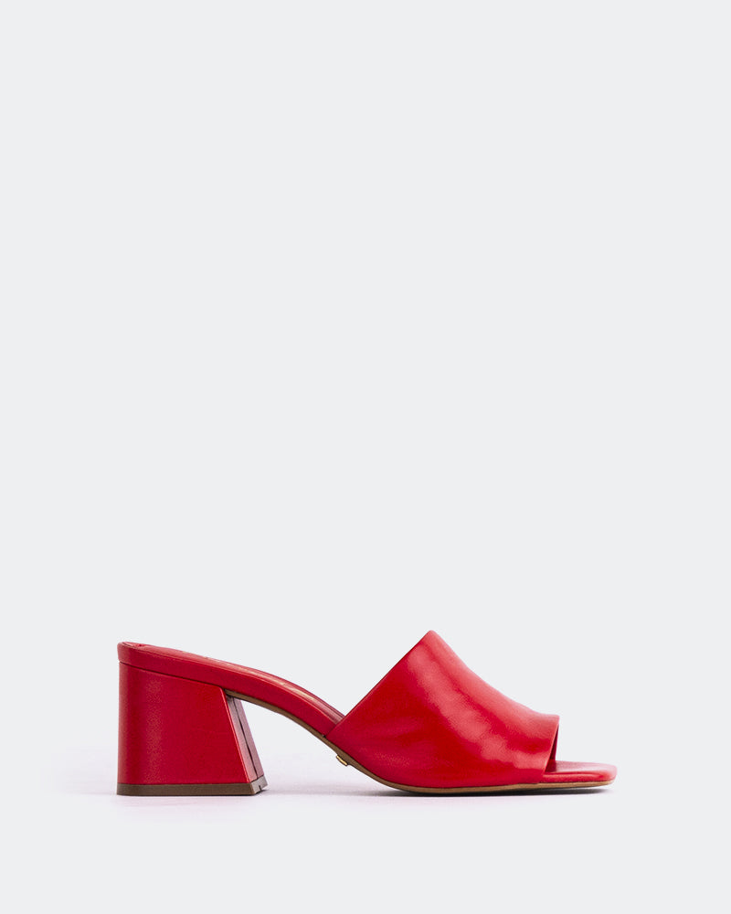 L'INTERVALLE Clarabelle Women's Shoe Mule Sandal Red Leather