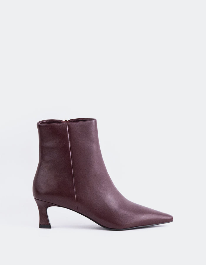 L'INTERVALLE Corinne Women's Ankle Boots Burgundy Leather
