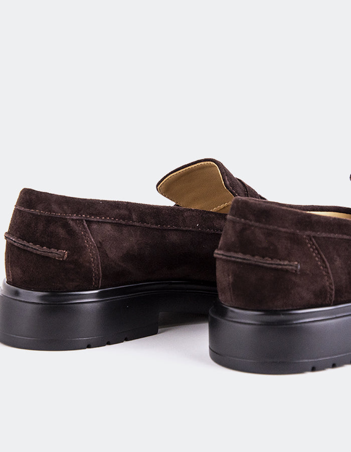 L'INTERVALLE Corry Women's Penny Loafers Brown Suede