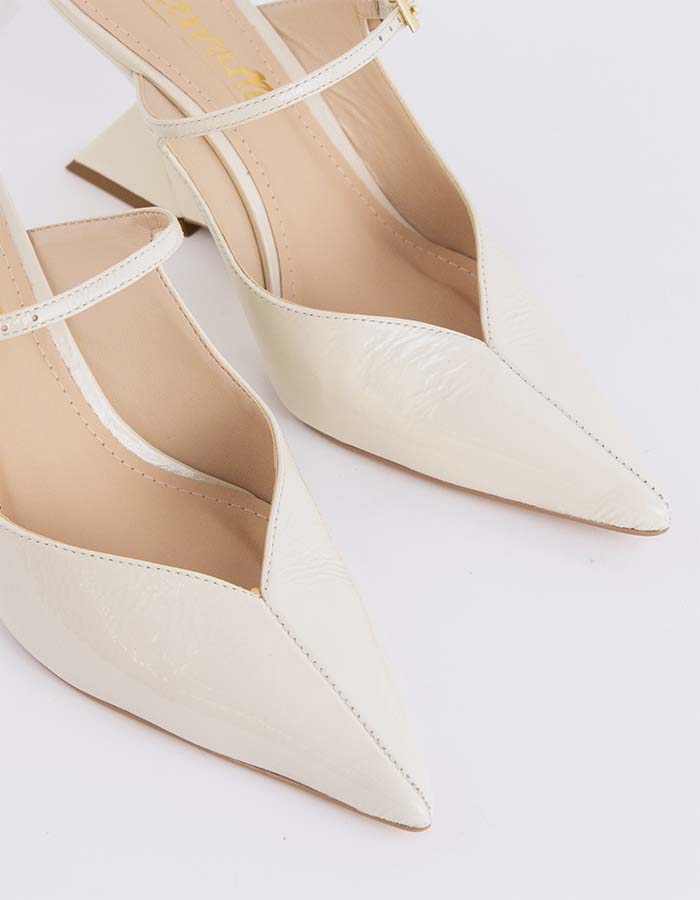 L'INTERVALLE Creselle Femmes Mule compensée Chaussures Blanc Cassé Naplack