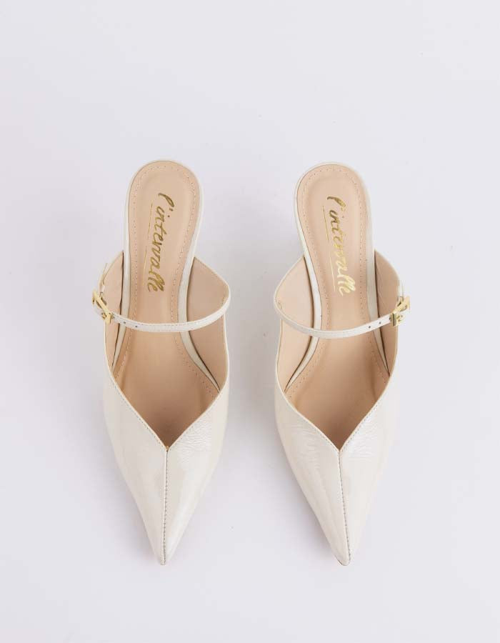 L'INTERVALLE Creselle Femmes Mule compensée Chaussures Blanc Cassé Naplack