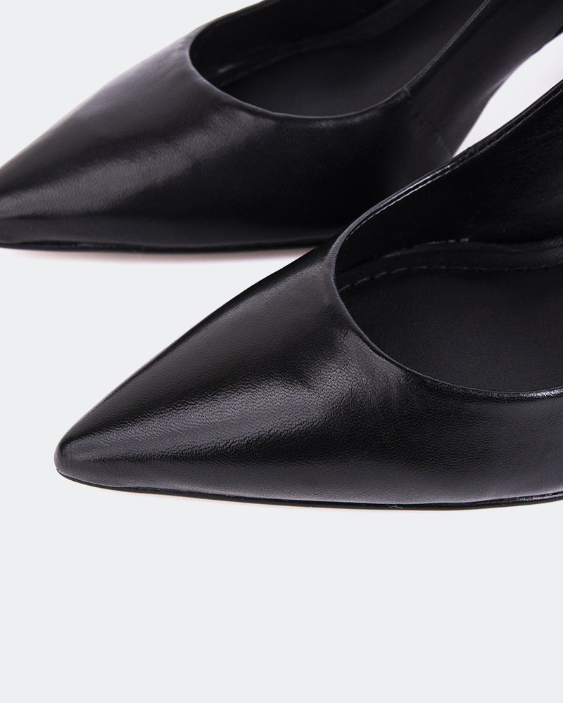 L'INTERVALLE Dalida Chaussures pour femmes Escarpins à Bride Arrière Noir  Cuir