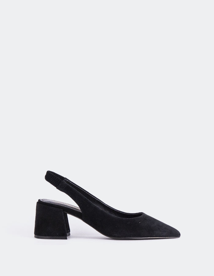 L'INTERVALLE Dalida Women's Shoe Slingback Black Suede