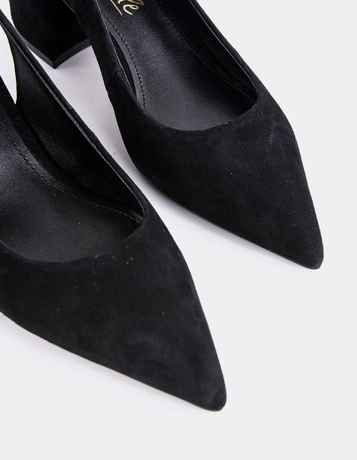 L'INTERVALLE Dalida Women's Shoe Slingback Black Suede