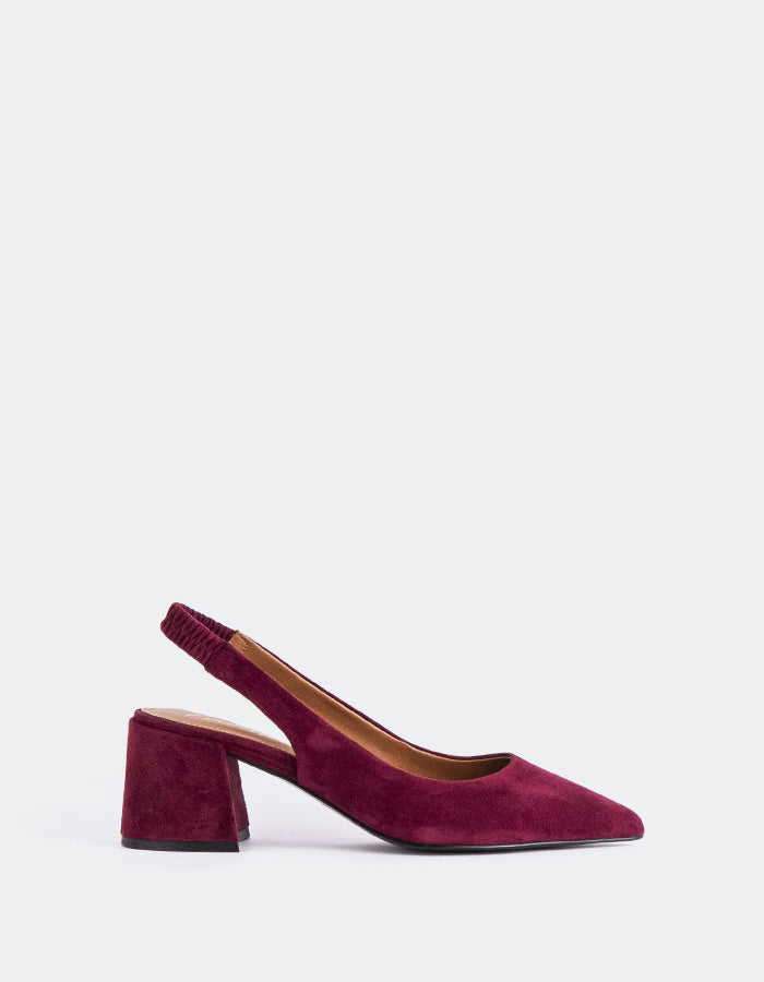 L'INTERVALLE Dalida Women's Shoe Slingback Burgundy Suede