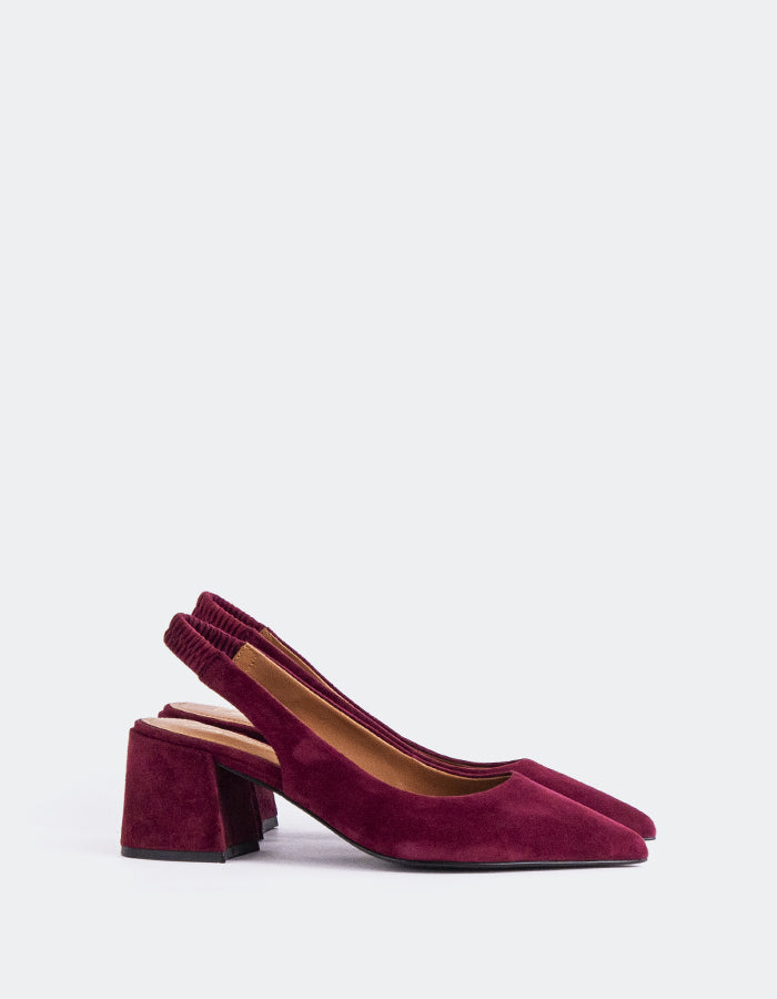 L'INTERVALLE Dalida Women's Shoe Slingback Burgundy Suede