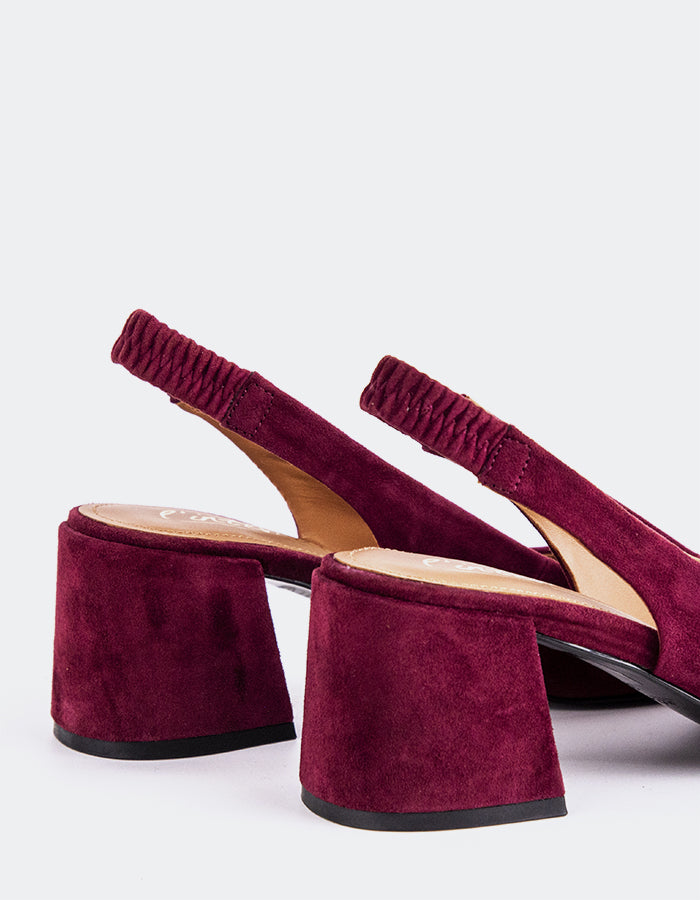 L'INTERVALLE Dalida Women's Shoe Slingback Burgundy Suede