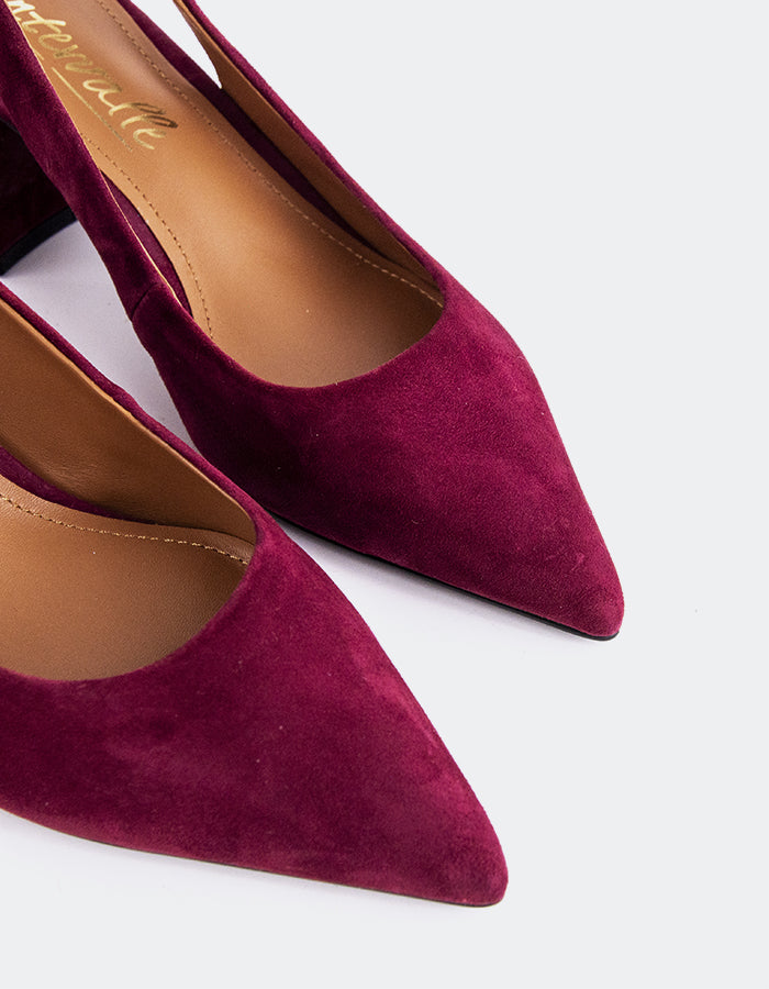 L'INTERVALLE Dalida Women's Shoe Slingback Burgundy Suede