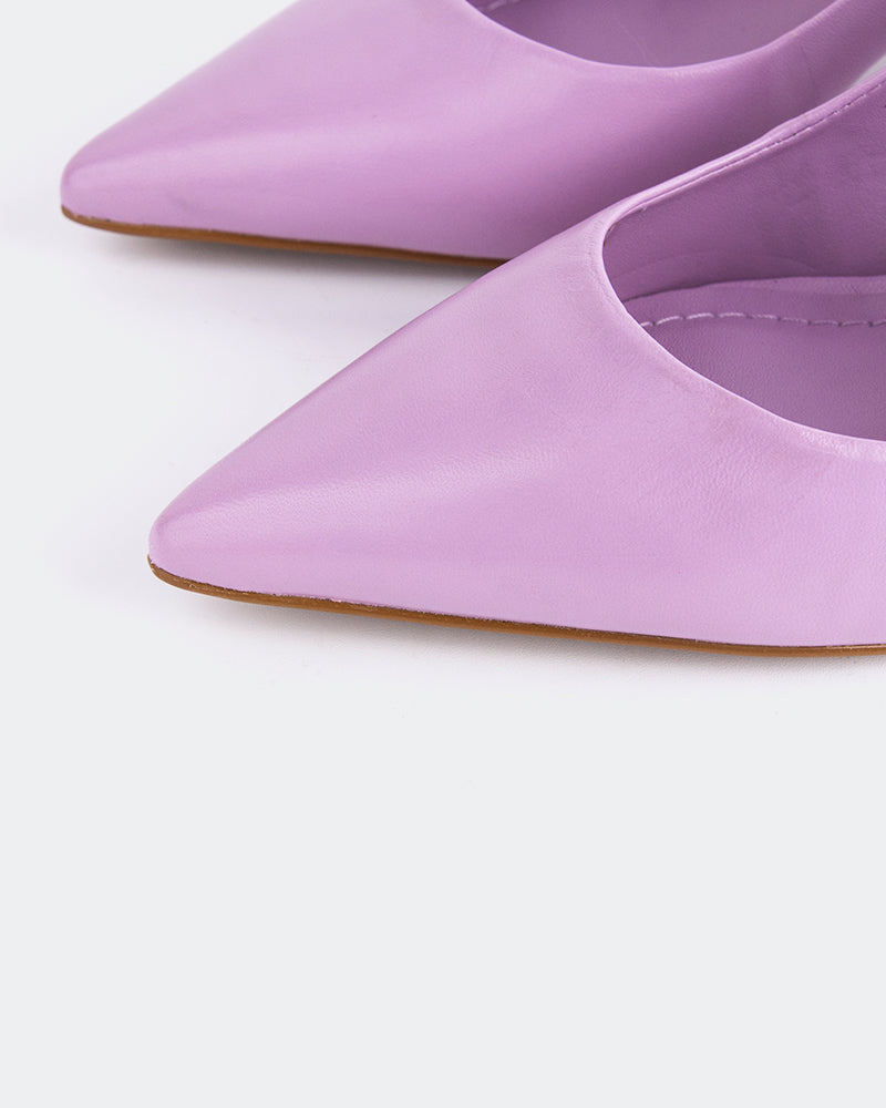 L'INTERVALLE Dalida Chaussures pour femmes Escarpins à Bride Arrière Cuir lilas
