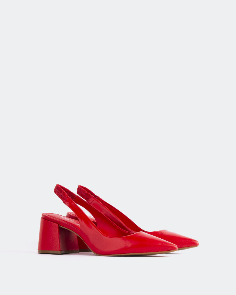 L'INTERVALLE Dalida Women's Shoe Slingback Red Leather