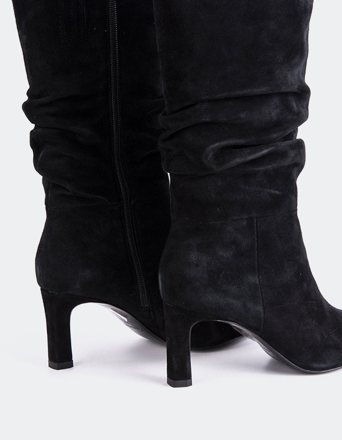 L'INTERVALLE Davila Bottes moyennes pour femmes Noir Suède