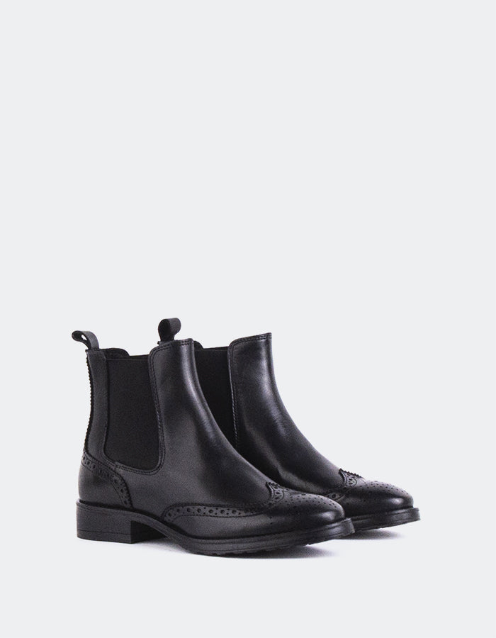 L'INTERVALLE Debree Bottines Chelsea Femme Cuir Noir (7139457531984)