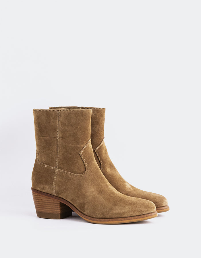 SHELLY SHEN Bottines western pour femmes Deimos Amande Suède
