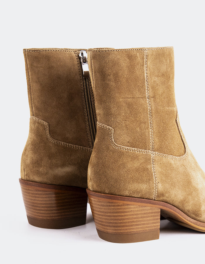 SHELLY SHEN Bottines western pour femmes Deimos Amande Suède