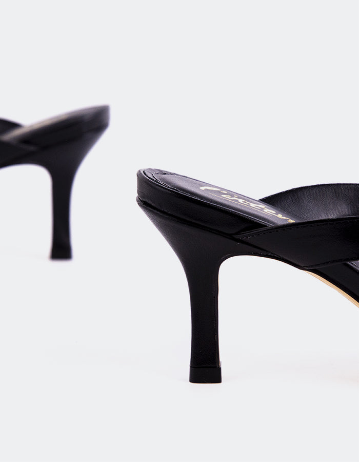 L'INTERVALLE Delight Sandales à lanières pour femmes Cuir Noir