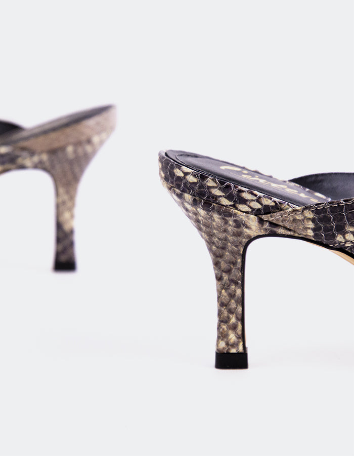 L'INTERVALLE Delight Sandales à lanières pour femmes Serpent naturel