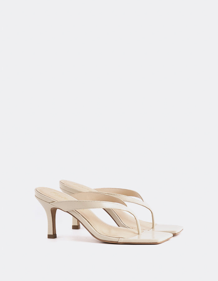 L'INTERVALLE Delight Sandales à lanières pour femmes Blanc Cassé Cuir