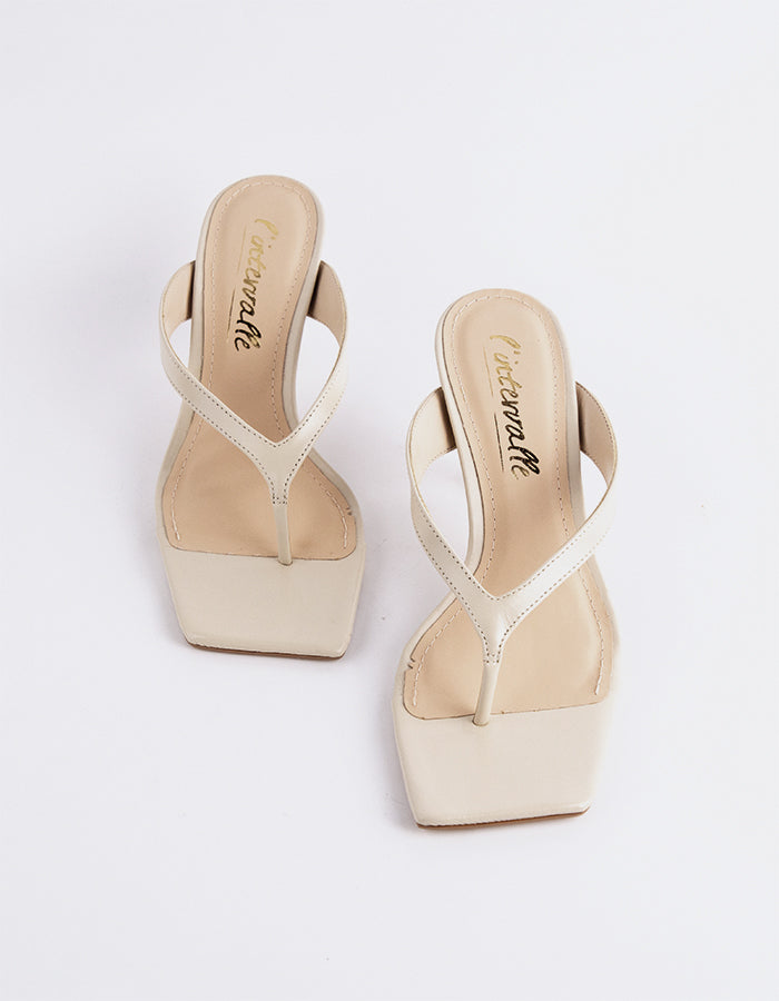 L'INTERVALLE Delight Sandales à lanières pour femmes Blanc Cassé Cuir