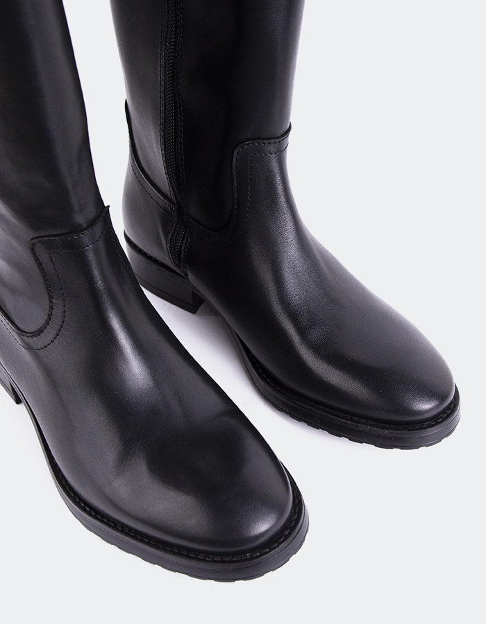 L'INTERVALLE Delorre Bottes pour femmes Bottes à tige haute  Noir  Cuir (7139460350032)