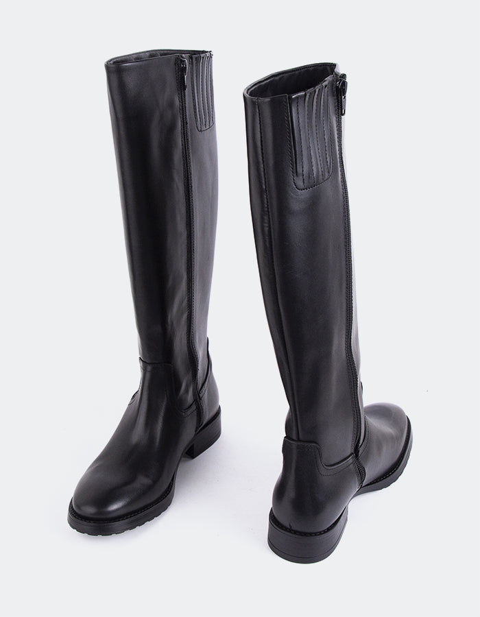 L'INTERVALLE Delorre Bottes pour femmes Bottes à tige haute  Noir  Cuir (7139460350032)