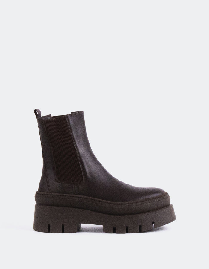 L'INTERVALLE Delya Bottes Chelsea d'hiver pour femmes en cuir Brun (7147071864912)