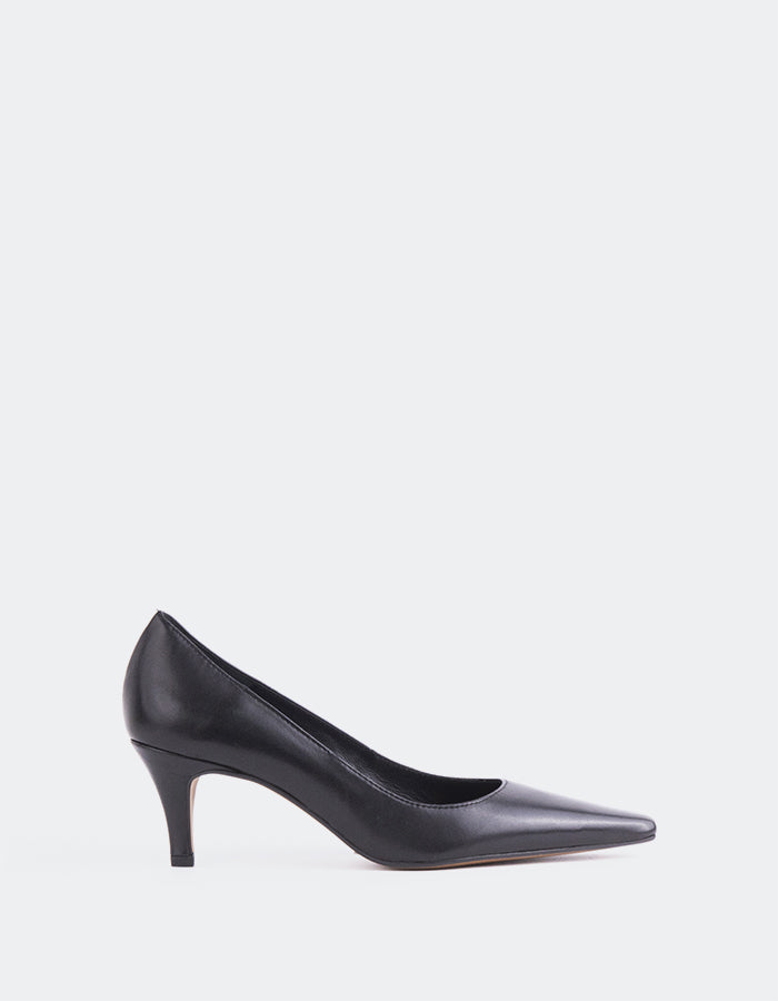 L'INTERVALLE Edzell Femmes Kitten Talon Escarpins Noir  Cuir