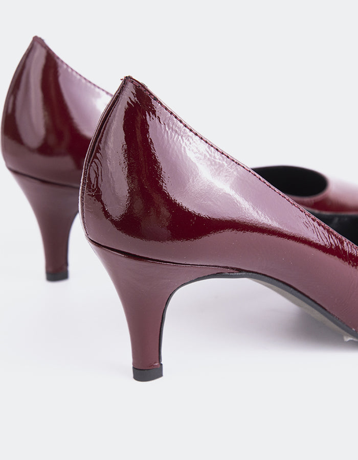 L'INTERVALLE Edzell Women's Kitten Heel Pumps Burgundy Patent