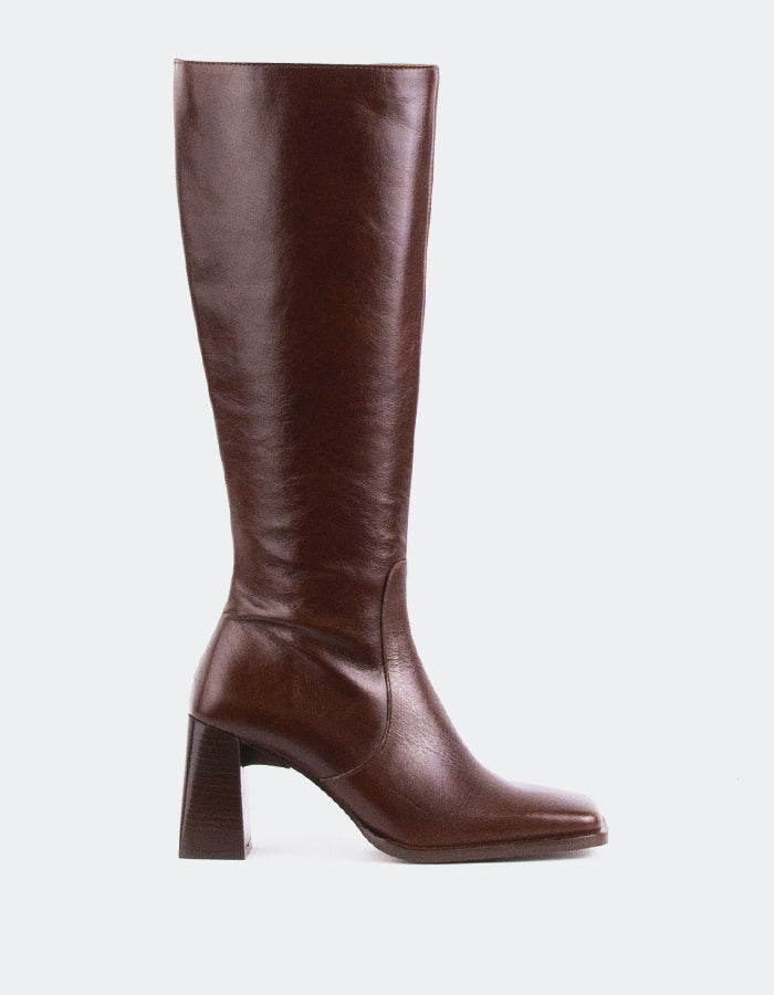 L'INTERVALLE Elland Women's High Shaft Boots Chestnut Leather