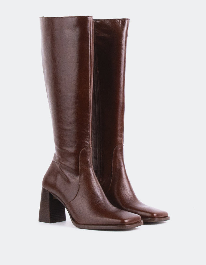 L'INTERVALLE Elland Women's High Shaft Boots Chestnut Leather