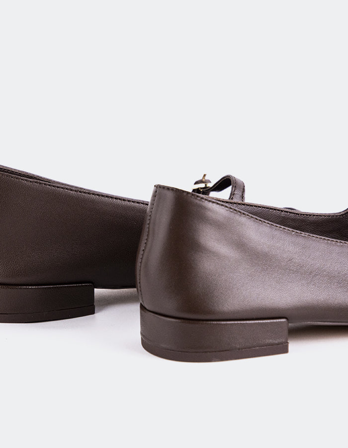 SHELLY SHEN Erynnis Femmes Chaussures Mary Jane Chaussures plates  CuirBrun