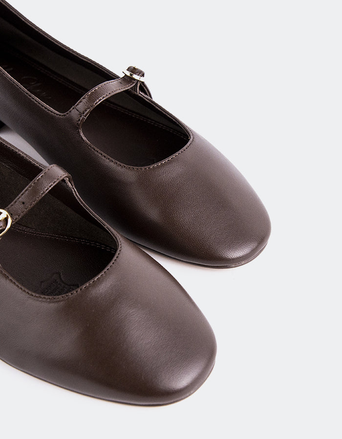 SHELLY SHEN Erynnis Femmes Chaussures Mary Jane Chaussures plates  CuirBrun