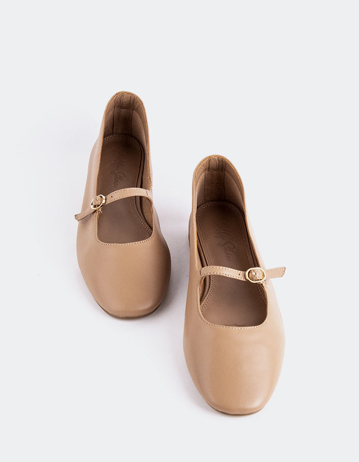 SHELLY SHEN Erynnis Femmes Chaussure Mary Jane Chaussures plates Nu Cuir