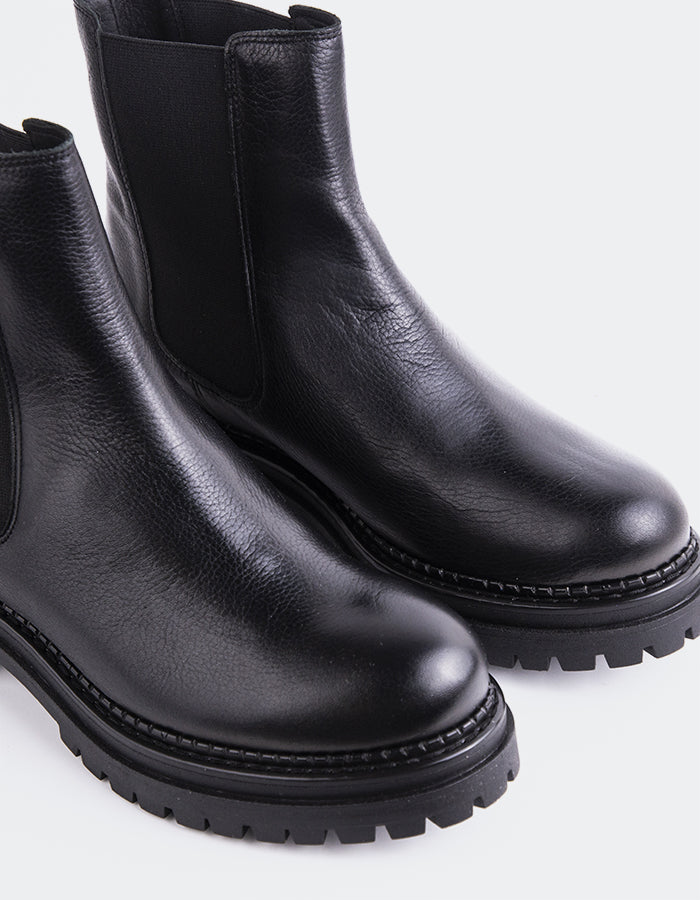 L'INTERVALLE Flemming Bottines Chelsea pour femmes Noir Cuir