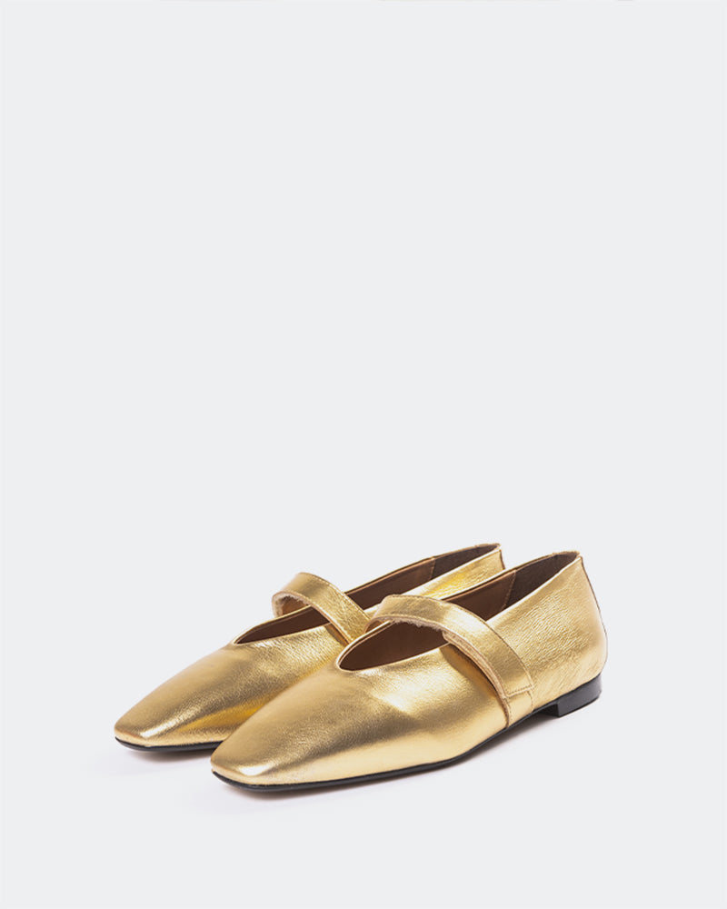 L'INTERVALLE Flordeliz Women's Shoe Ballerina Gold Leather