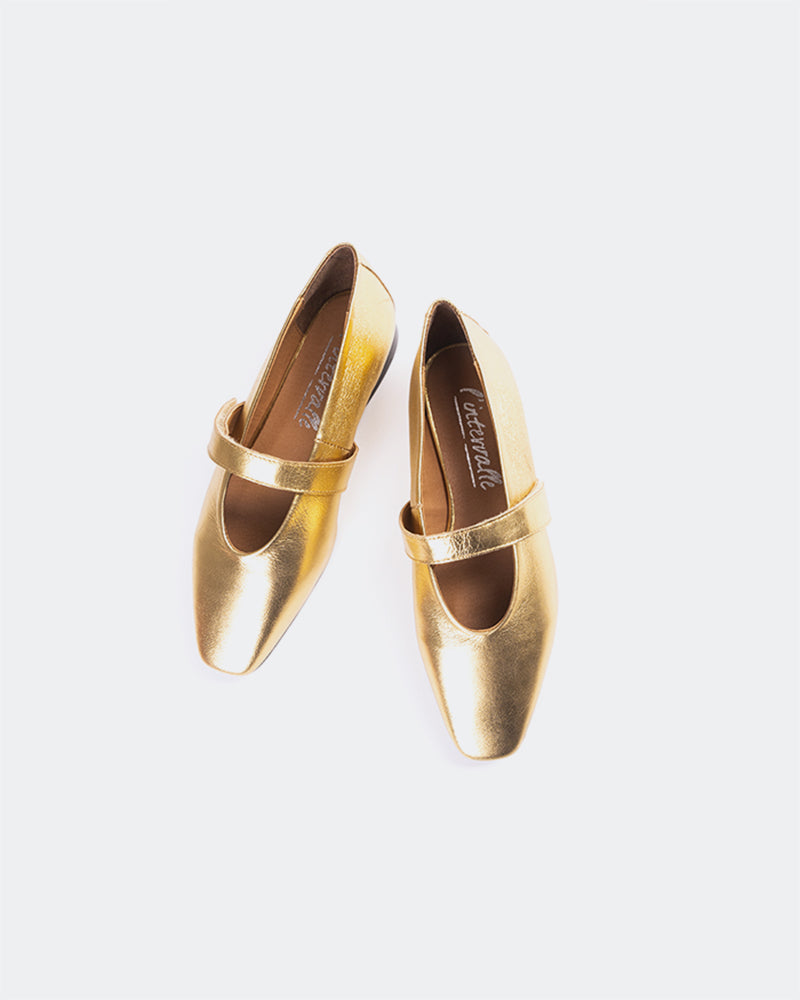 L'INTERVALLE Flordeliz Women's Shoe Ballerina Gold Leather