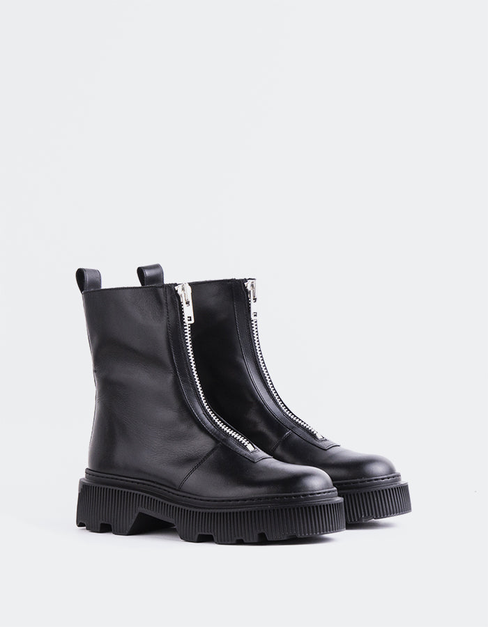 L'INTERVALLE Florrie Bottines pour femmes Noir Cuir