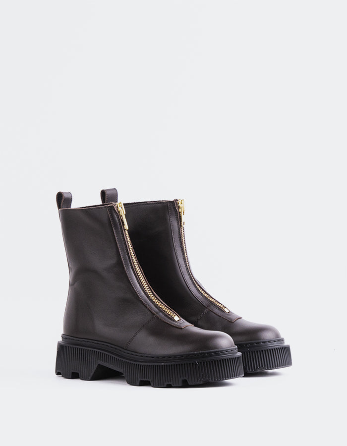 L'INTERVALLE Florrie Bottines pour femmes Brun Cuir