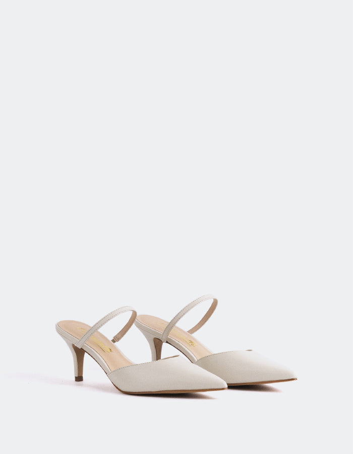 L'INTERVALLE Forsythia Women's Strap Mule Shoes Off White Leather