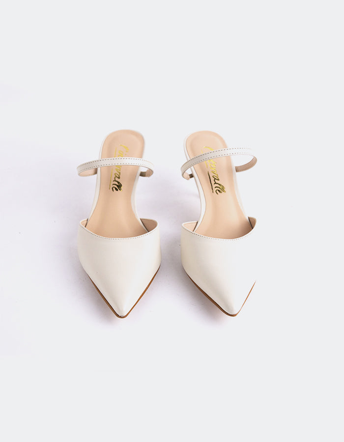 L'INTERVALLE Forsythia Femmes Mule Chaussures Blanc Cassé Cuir