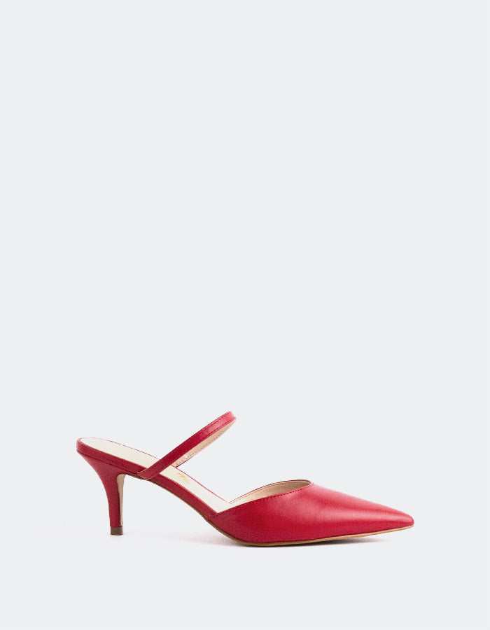 L'INTERVALLE Forsythia Women's Strap Mule Shoes Red Leather