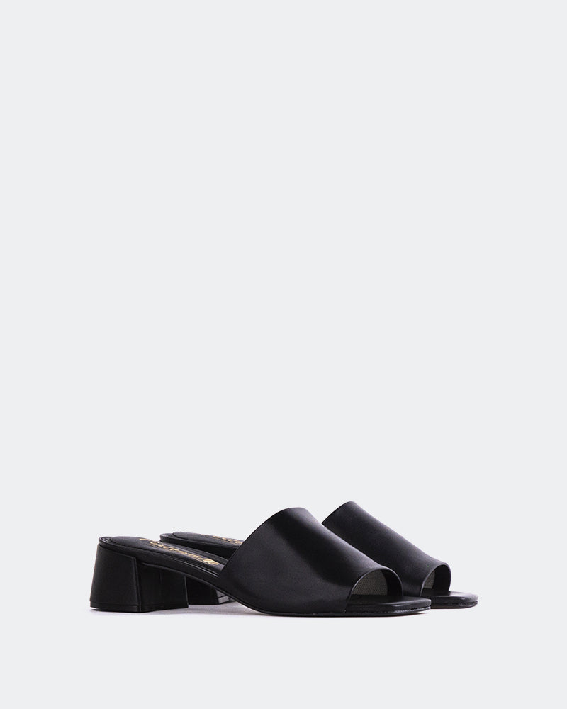 L'INTERVALLE Fortunata Women's Shoe Mule Sandal Black Leather
