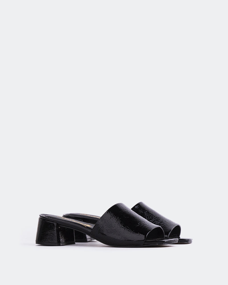 L'INTERVALLE Fortunata Women's Shoe Mule Sandal Black Naplack