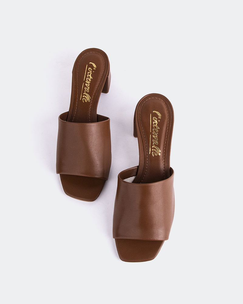 L'INTERVALLE Fortunata Women's Shoe Mule Sandal Brown Leather