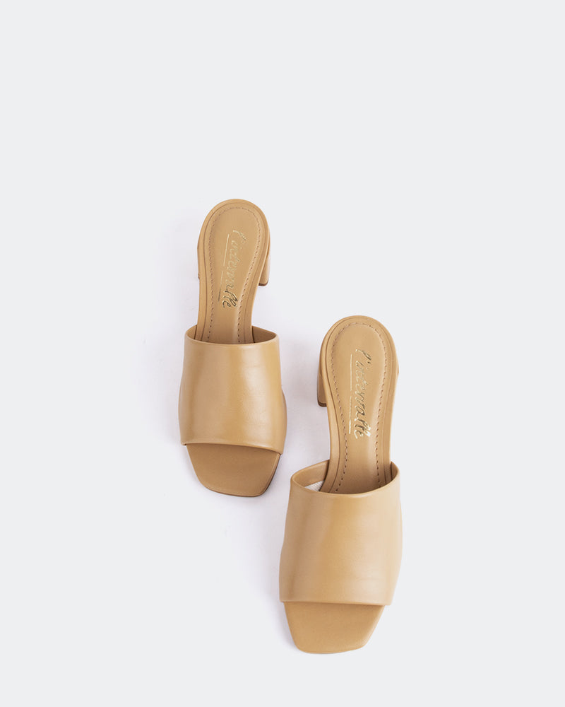 L'INTERVALLE Fortunata Women's Shoe Mule Sandal Camel Leather