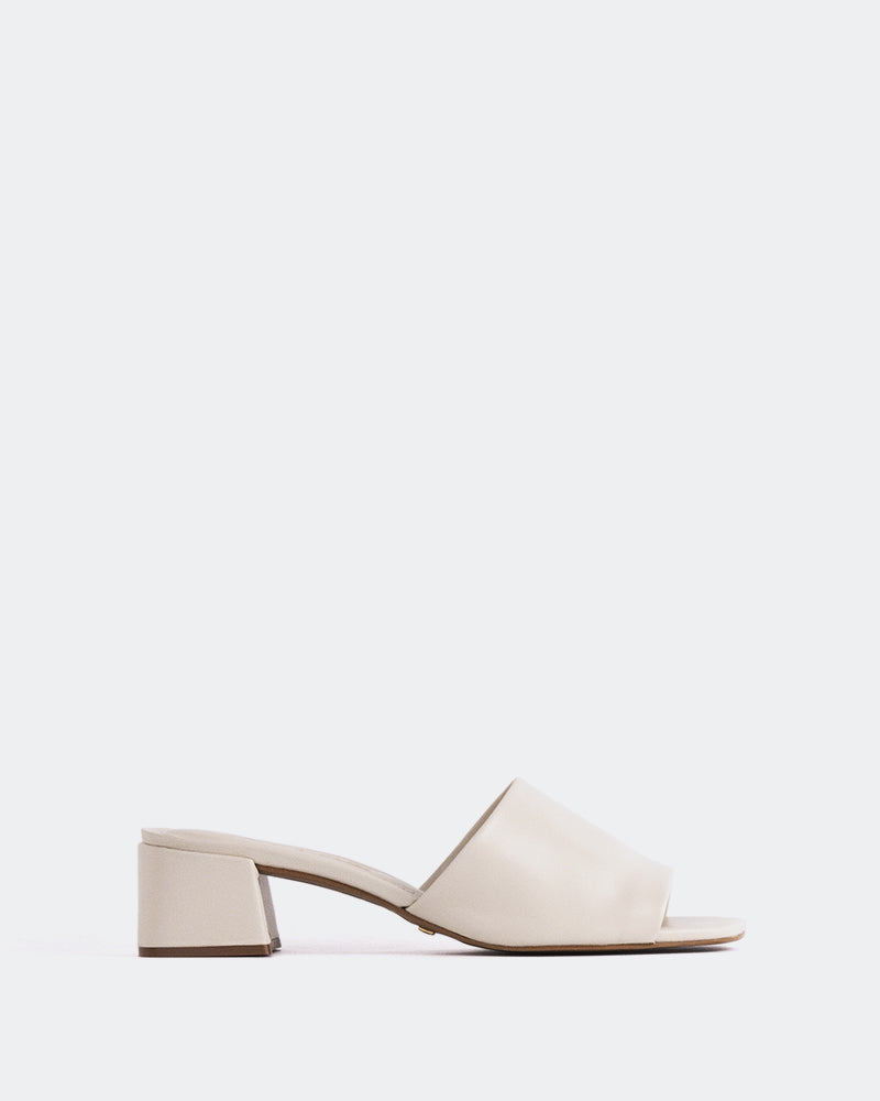 L'INTERVALLE Fortunata Women's Shoe Mule Sandal Off White Leather