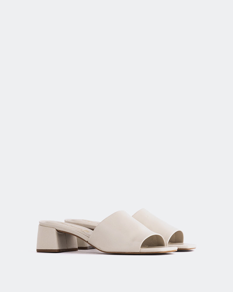 L'INTERVALLE Fortunata Women's Shoe Mule Sandal Off White Leather