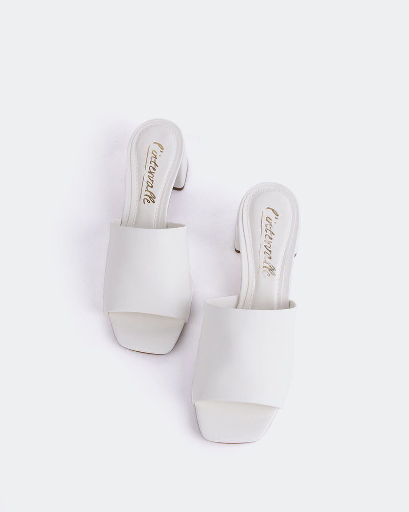 L'INTERVALLE Fortunata Women's Shoe Mule Sandal White Leather