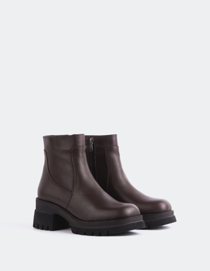 L'INTERVALLE Gadiel Bottines pour femmes Brun Cuir