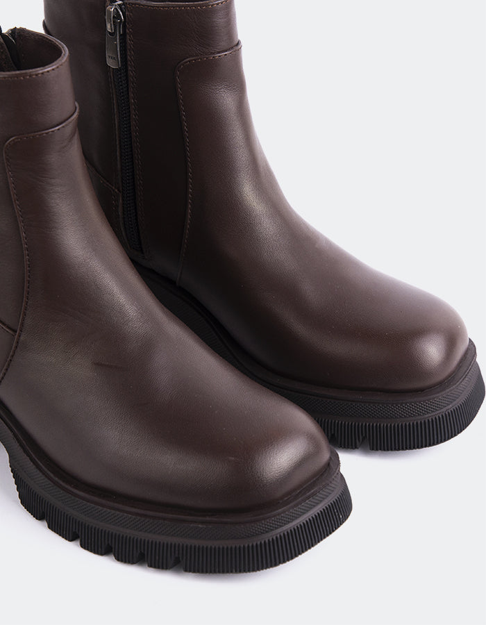 L'INTERVALLE Gadiel Bottines pour femmes Brun Cuir